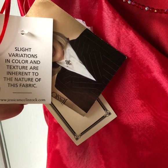 Jessica McClintock Gunne Sax Red Dress 2000 NEW - Picture 5 of 8